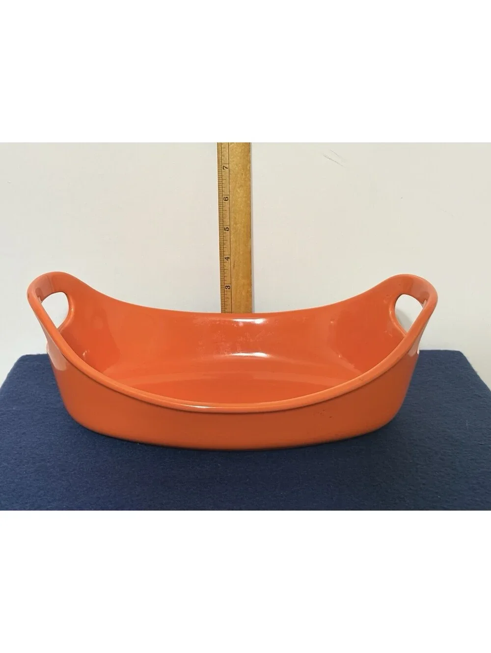 Rachael Ray Stoneware Ceramic Orange Oval Baking Dish Casserole 1.25 Quart